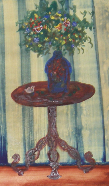 Peinture de fleurs sur table